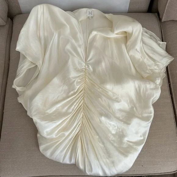 Helsa Demeter Maxi Gown Dress in Silk Lyocell - Ivory - Picture 3 of 6